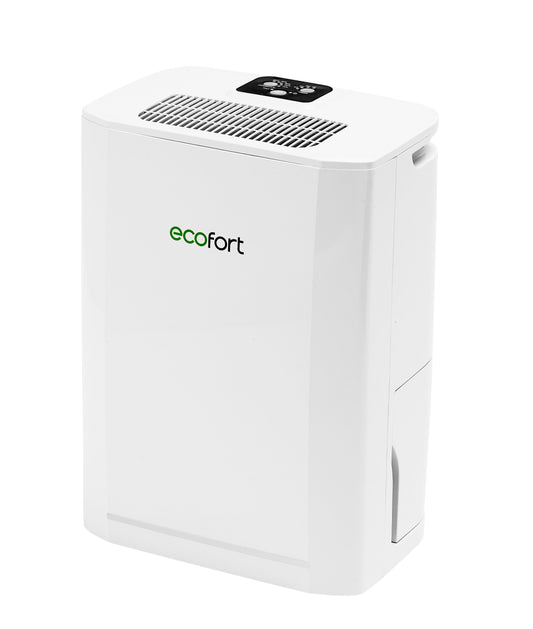 ecoQ DryAir 12L Luftentfeuchter mit Hygrostat und 2.5L Wassertank, ideal für Räume bis 50m².