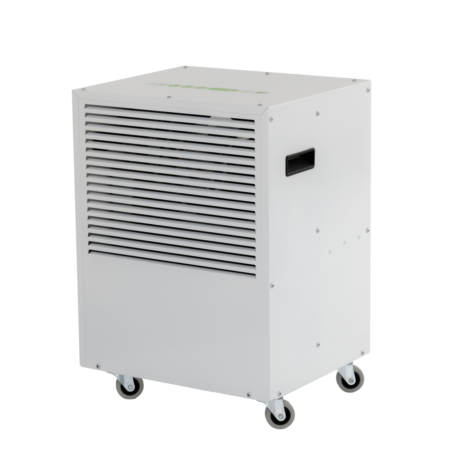 ecodry 425 - Limited White Luftentfeuchter mit 4 stabilen Lenkrollen und automatischer Abtauvorrichtung.