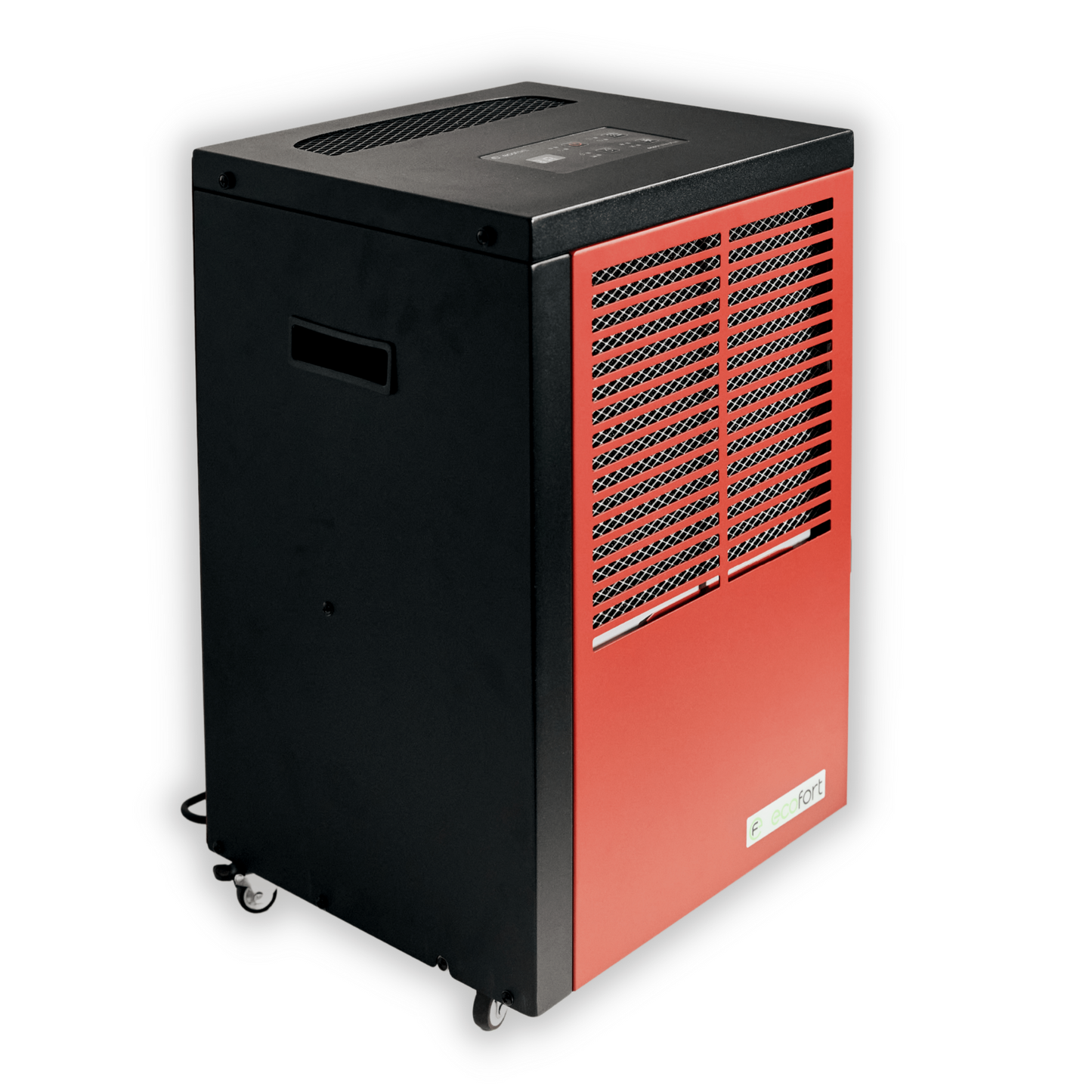 ecodry Neptun in Ruby Red mobiler Luftentfeuchter mit Hygrostatsteuerung und automatischer Enteisung.