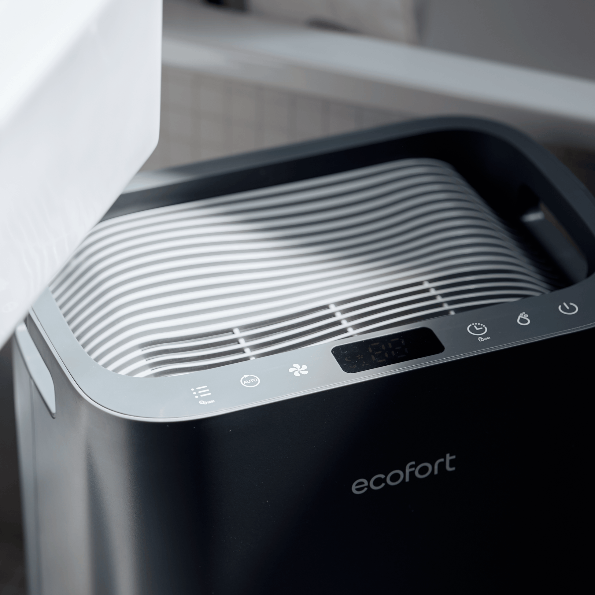 ecoQ DryAir 20L Energy Saver – Cool Gray, energieeffizient und leise, eleganter Testsieger TCS, für Räume bis 50 m²