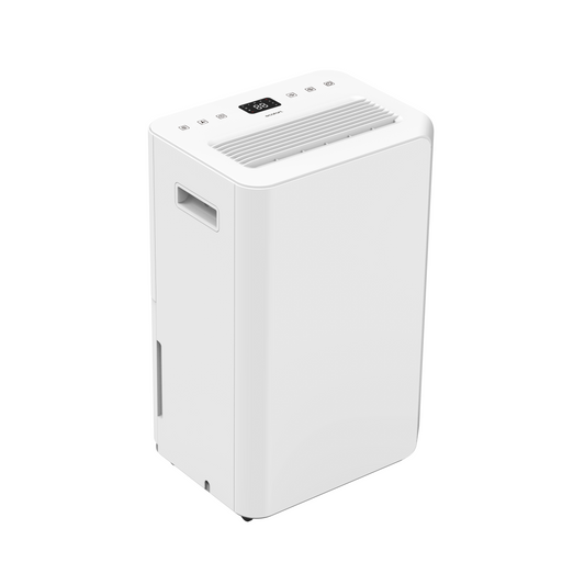 ecoQ DryAir 20L Essential: Leiser, starker Luftentfeuchter für bis zu 50 m². Mobil, energieeffizient und einfach zu bedienen – ideal für Wohnräume.