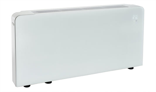 Meaco PowerDry in Weiss mit Glasfront, Wandmontage und leisen DC Motor.