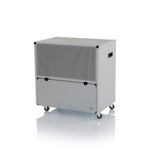 ecodry 925 Luftentfeuchter mit stabilem Metalllack und vier Rollen für einfache Mobilität.