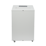 ecodry Neptun in Light Grey von hinten. Das mobile Gerät lässt sich flexibel in Waschküche, Keller und Trocknungsraum einsetzen.