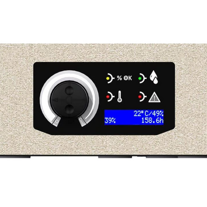 Aerial AD 110P Luftentfeuchter für Räume bis 140 m³ mit stufenlosem Hygrostat und waschbarem Luftfilter.