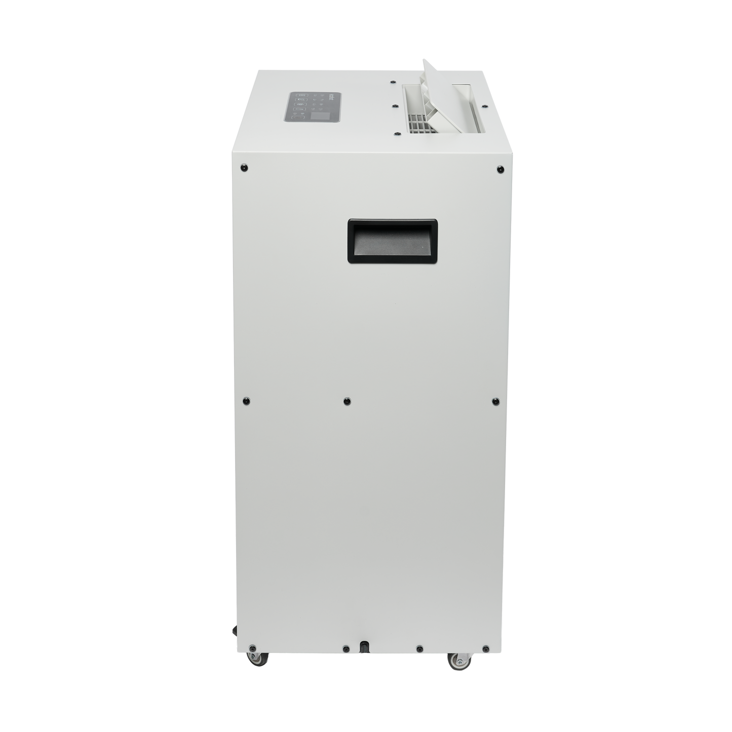 ecodry Neptun XP light grey / black Seitenansicht mit Luftauslass und Griff