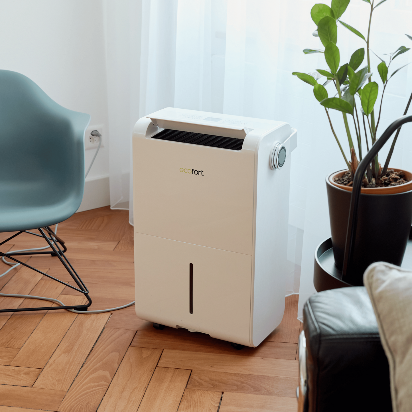 ecoQ DryAir 35L Energy Saver Luftentfeuchter mit Hygrostat, 4 Betriebsstufen und Wäschetrocknerfunktion.