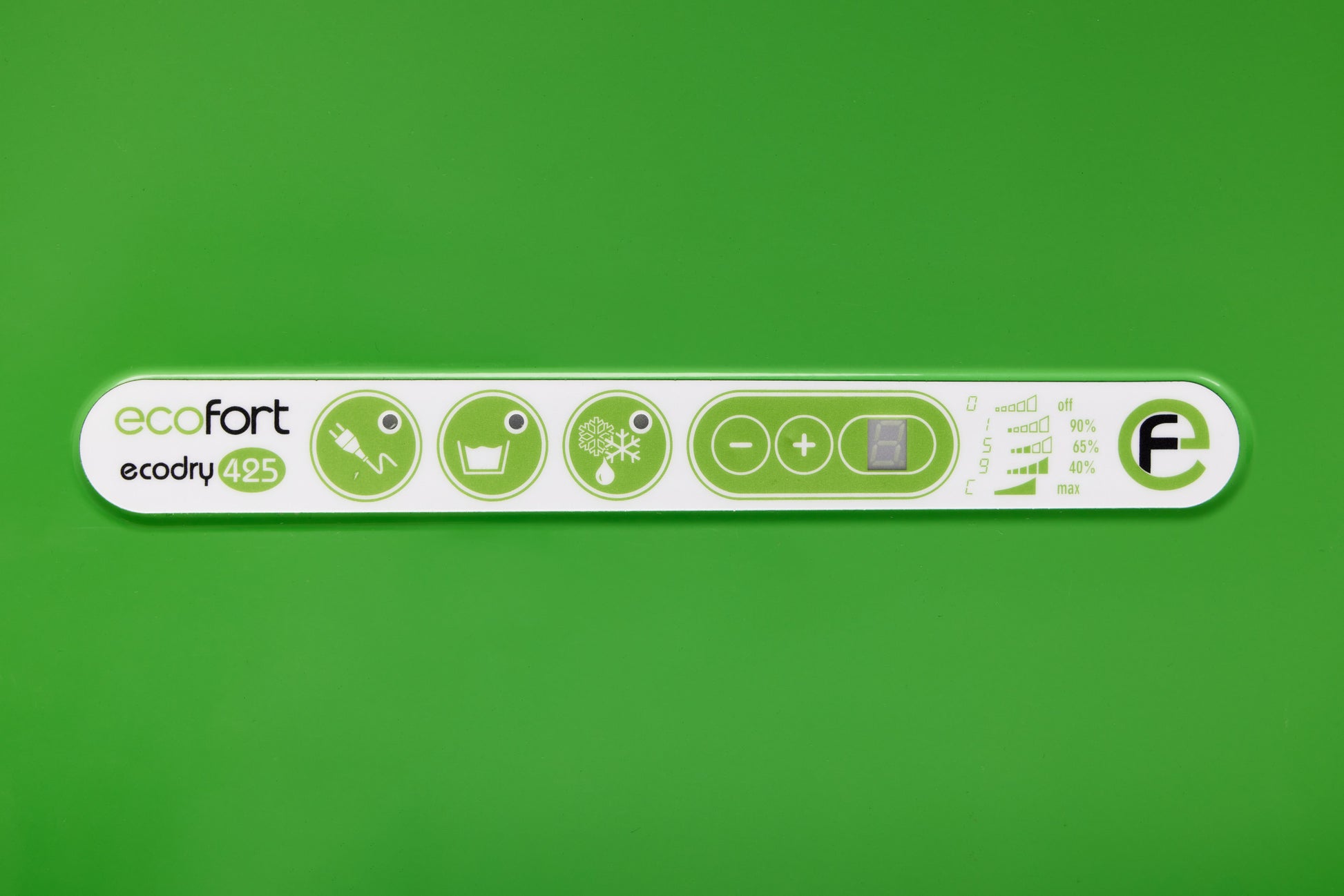 ecodry 425 Original Green Luftentfeuchter mit 4 stabilen Lenkrollen und robustem Metallgehäuse.