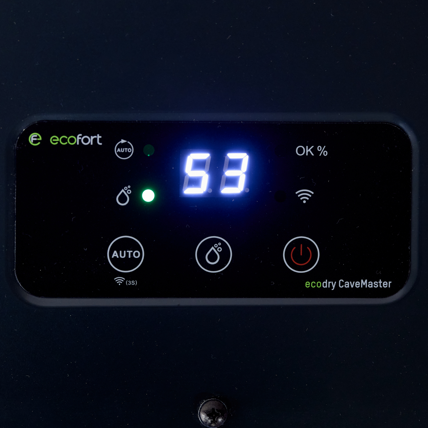 ecodry CaveMaster in Granitgrau, effektiv zur Luftentfeuchtung mit 10.2 l/24h Leistung und 6 l Behältervolumen.