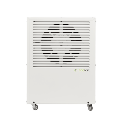 Der ecodry CaveMaster reguliert Feuchtigkeit präzise. In der Farbe Oyster White ergänzt er stilvoll jeden Weinkeller.