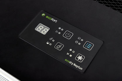 ecodry Neptun in Creamy White, mobiler Luftentfeuchter mit Hygrostat und 1.2 kg/h Wäschetrocknung.