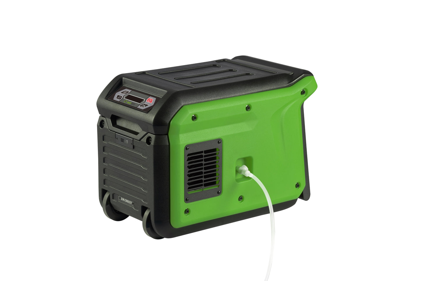 ecodry Pro 35C - Ultra-kompakter Bautrockner mit Hygrostat, integrierter Pumpe und 35 l/24h Entfeuchtungsleistung.