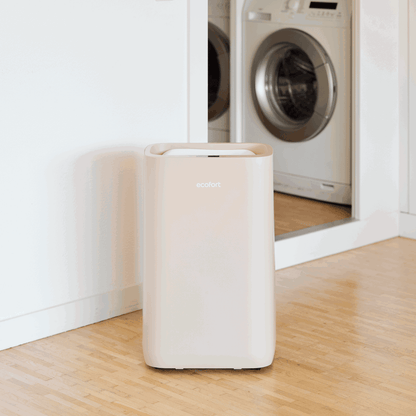 ecoQ DryAir 20L Energy Saver – Warm Sand, Testsieger TCS, sehr leiser Luftentfeuchter mit starker Leistung und geringem Verbrauch, 50 m²