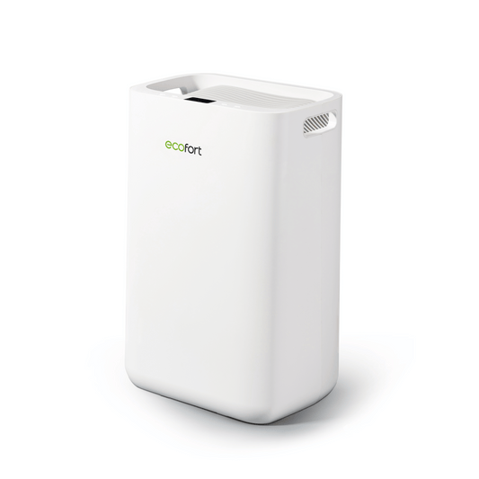 ecoQ DryAir 13L Energy Saver: Leisester Luftentfeuchter seiner Klasse. Ideal für Räume bis 30 m² – leistungsstark, energieeffizient und kompakt.