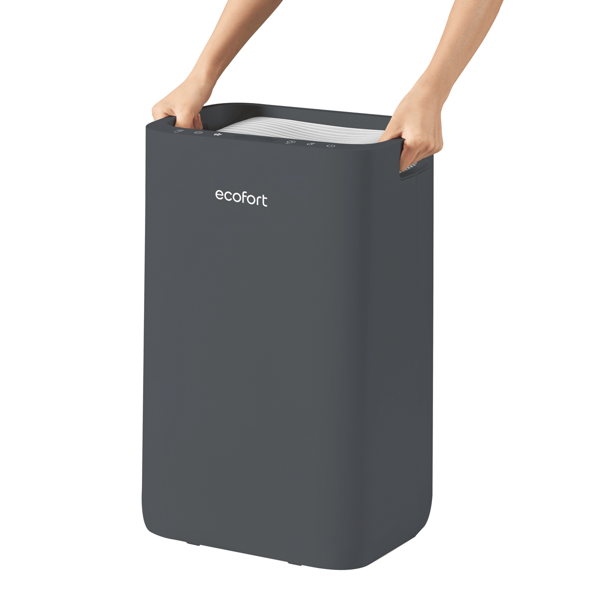 ecoQ DryAir 20L Energy Saver – Cool Gray, stromsparender und leiser Luftentfeuchter, Classic Design, TCS Testsieger bis 50 m²