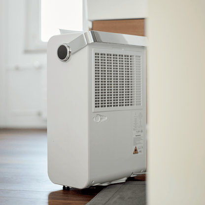 ecoQ DryAir 35L Energy Saver: Leistungsstarker & energieeffizienter Luftentfeuchter für grosse Räume – leise, mobil & mit smarter Hygrostatsteuerung.