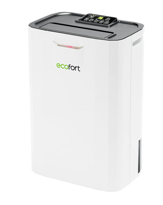 ecoQ DryAir 9L steady Luftentfeuchter mit Hygrostat und HEPA-Filter für optimale Raumfeuchtigkeit.