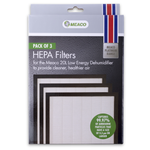 Meaco 20L LE HEPA-Filter (3er Pack) für saubere Luft im Betrieb mit Low Energy Luftentfeuchter.