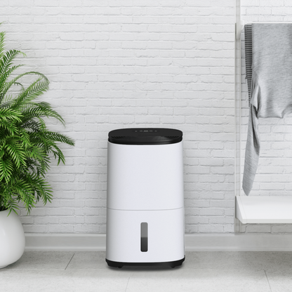 Meaco Arete® One 10L Luftentfeuchter mit Wandmontage, HEPA-Filter und geringer Geräuschentwicklung.