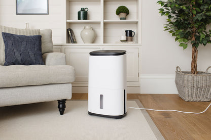 Meaco Arete® One 20L Luftentfeuchter mit 4 Betriebsstufen und HEPA-Filter für verbesserte Raumluftqualität.