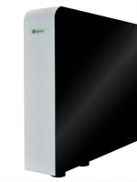 Meaco PowerDry Luftentfeuchter in Schwarz, Wandmontage, elegante Glasfront, für Räume bis 300 m².