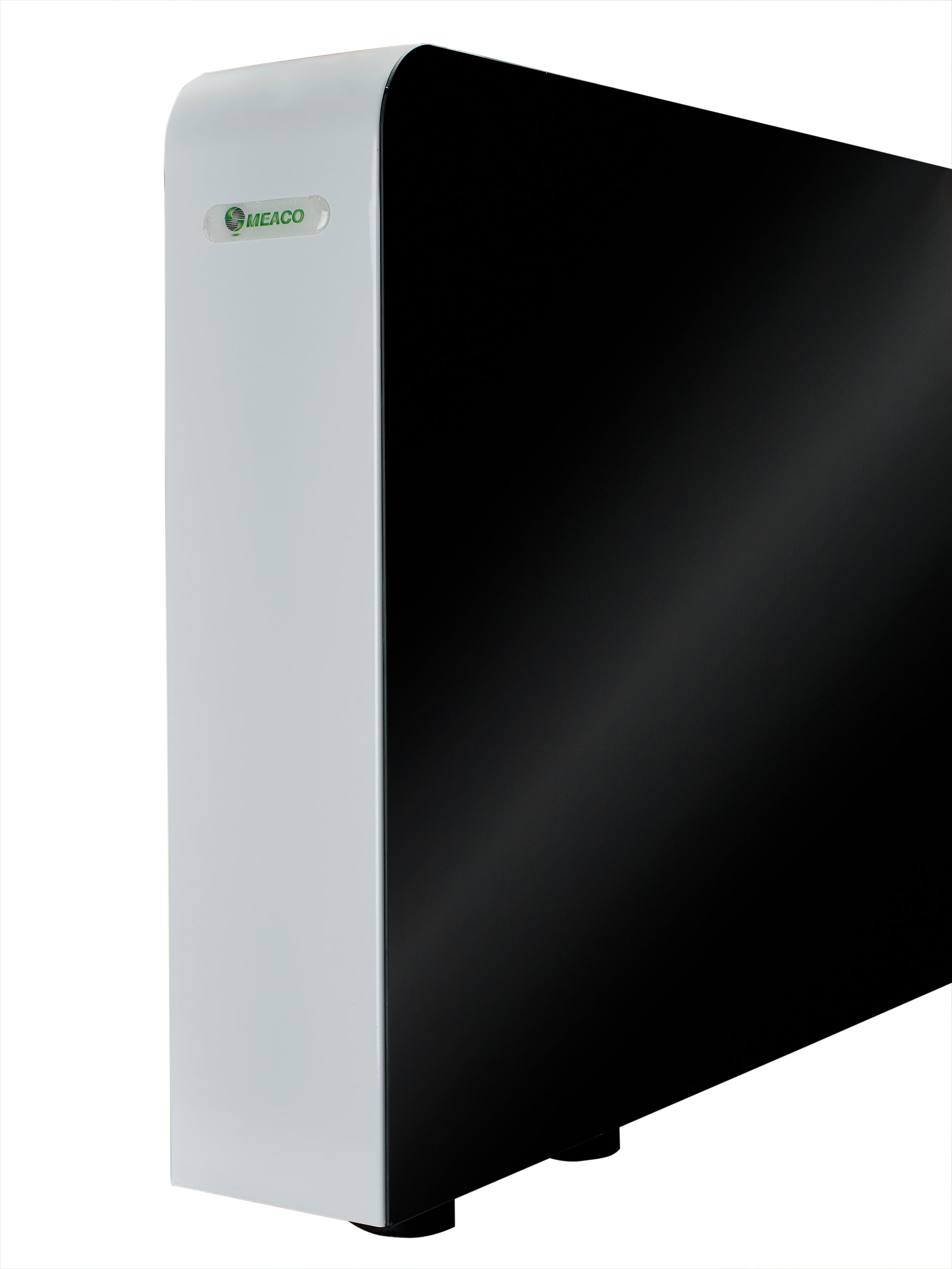 Meaco PowerDry Luftentfeuchter in Schwarz, Wandmontage, elegante Glasfront, für Räume bis 300 m².
