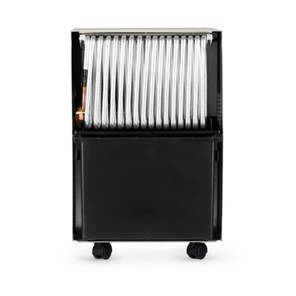 Oasis D260 eco Luftentfeuchter mit 8 l Behälter, 280 W, für Räume bis 70 m², automatischer Heissgasabtauung.