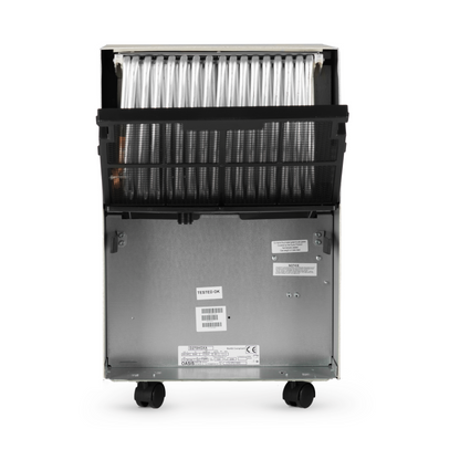 Oasis D260 eco Luftentfeuchter mit 8 l Behälter, 280 W Leistung und automatischer Heissgasabtauung.