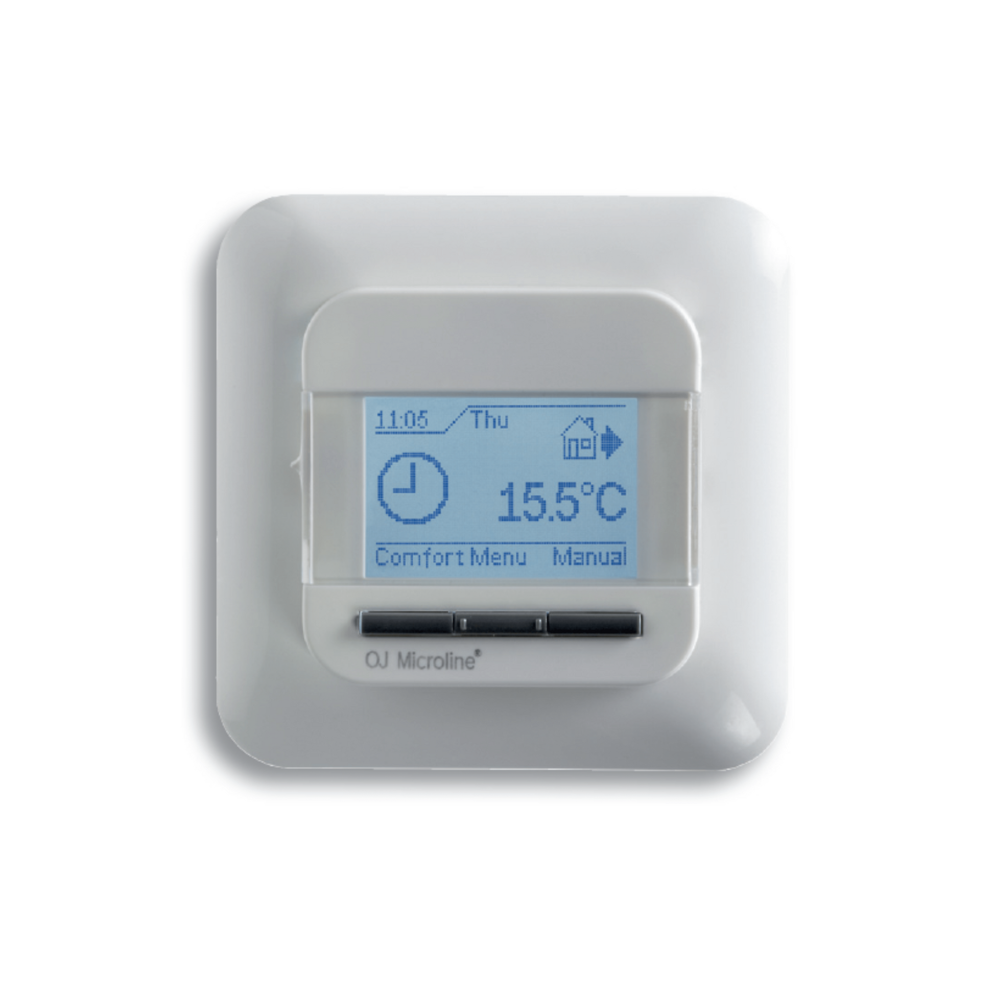 Elektro-Heizlüfter Veab ENV-L 15 kW mit verstellbarer Wandhalterung und externer Thermostatsteuerung.